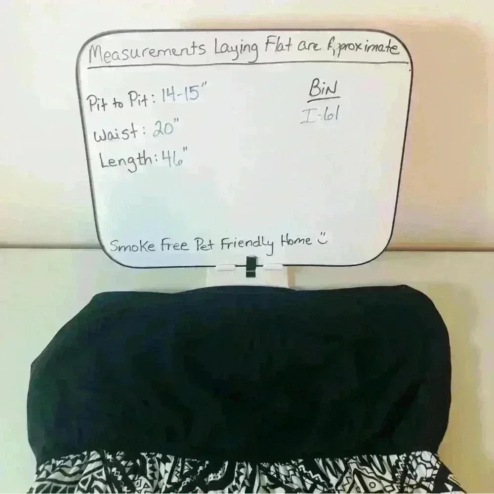 Almost Famous Women Black White Print Tube Non Slip Top Maxi Dress Size Medium - Picture 13 of 13